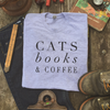 Cats, Books, & Coffee Tee